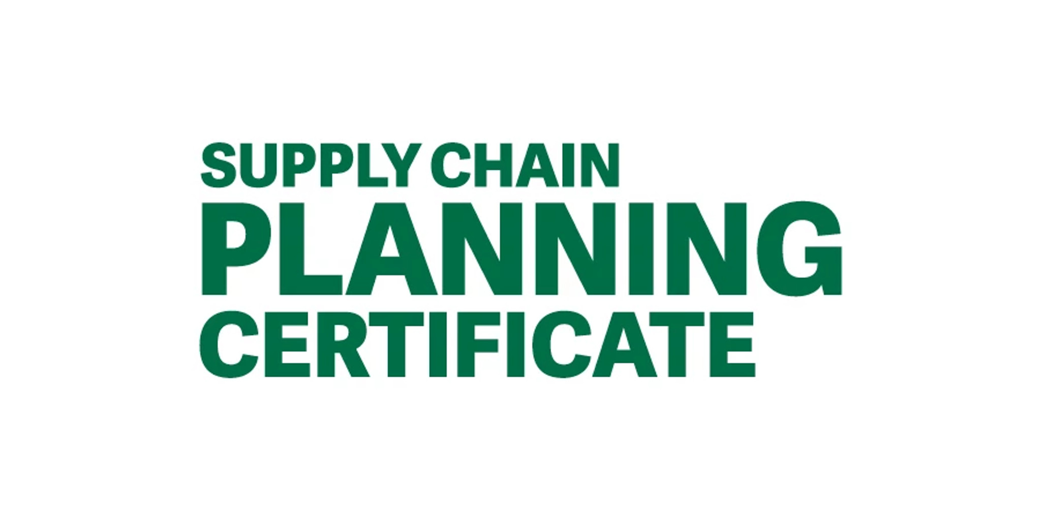 Supply Chain Planning Certificate